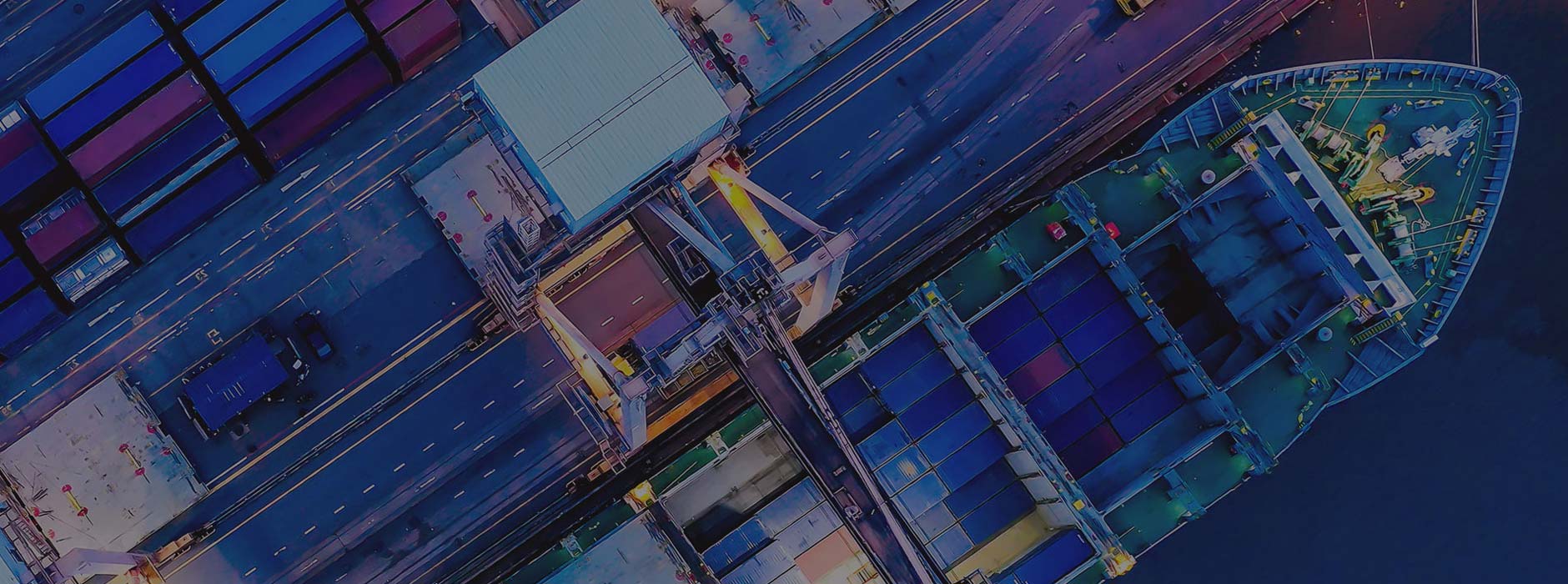 Crane loading a large ship